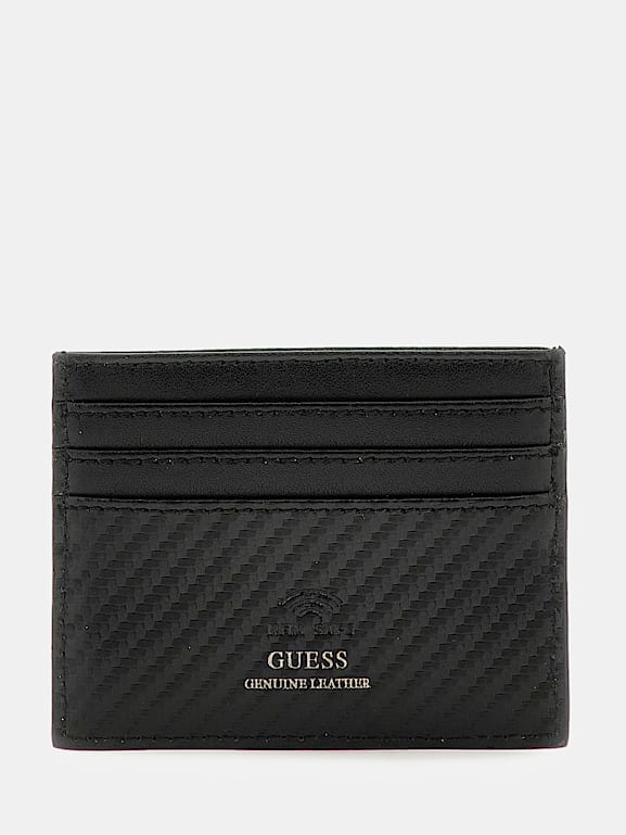 GUESS Mito genuine leather credit card holder Men