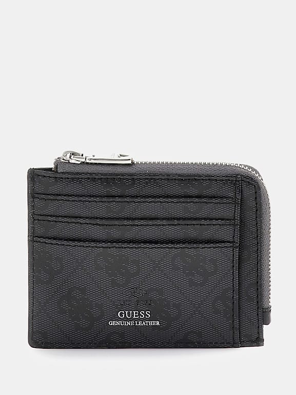 Guess card holder mens discount