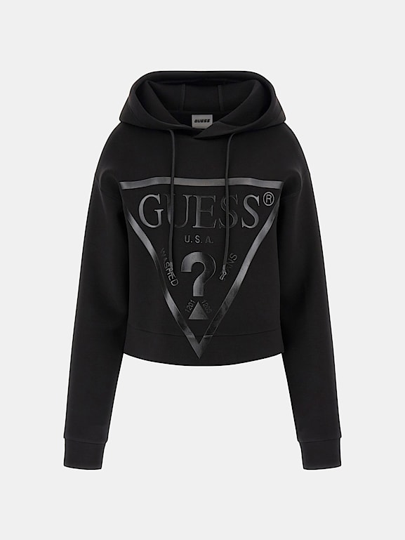 GUESS Front triangle logo scuba sweatshirt Women