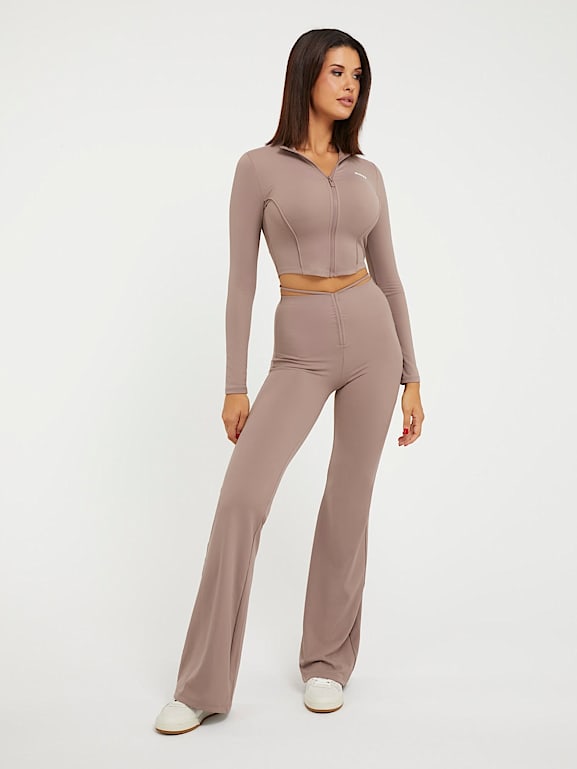 Microfiber Long Slight Flare Pants