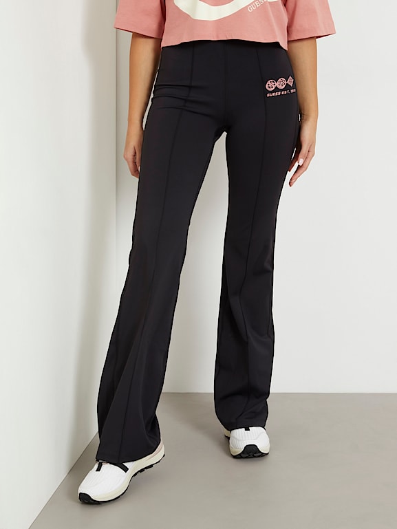 Black flare slacks clearance