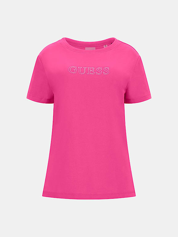 GUESS Rhinestones front logo t shirt Women