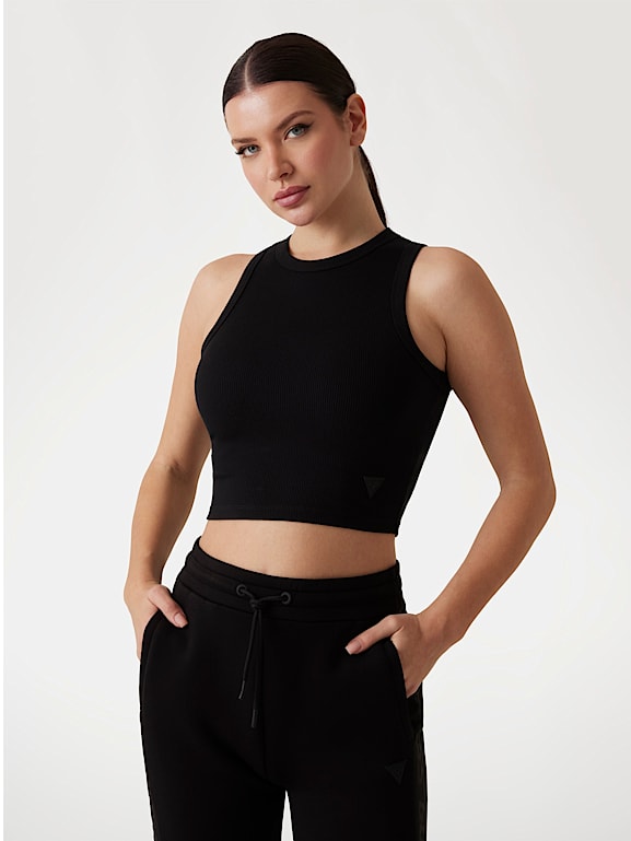 Eco Black Addy Ribbed Bralette - GUESS