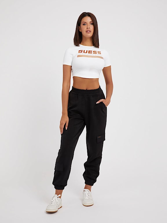 GUESS Front logo crop top
