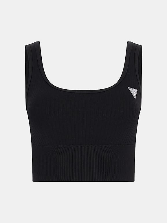 Eco Black Addy Ribbed Bralette - GUESS