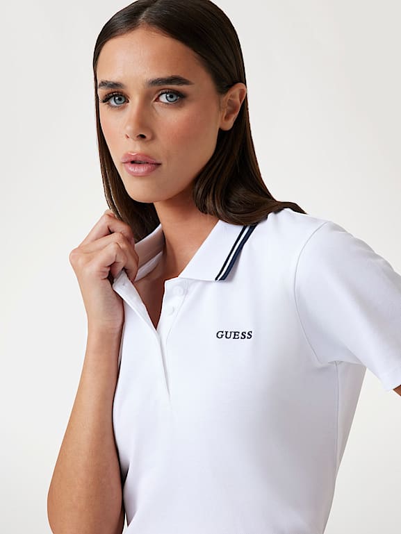 GUESS® Logo lettering polo shirt Women