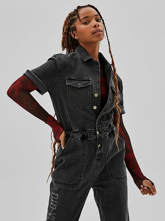 Guess denim jumpsuit discount