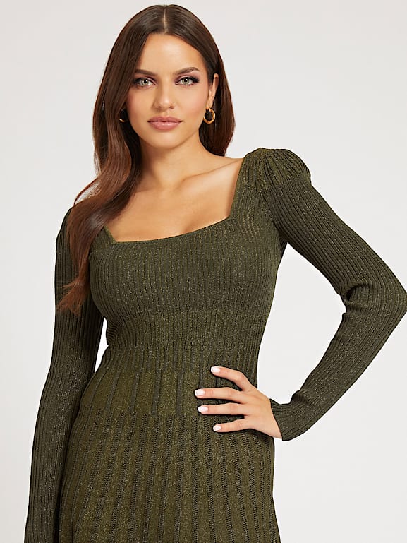 Fit and flare outlet sweater dress long sleeve