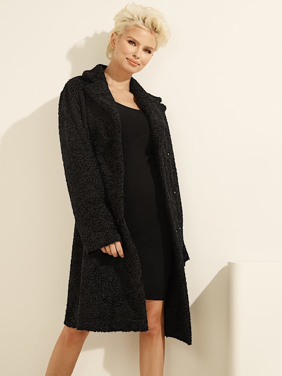 Guess teddy faux fur coat sales