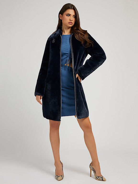 Guess reversible jacket with faux fur top