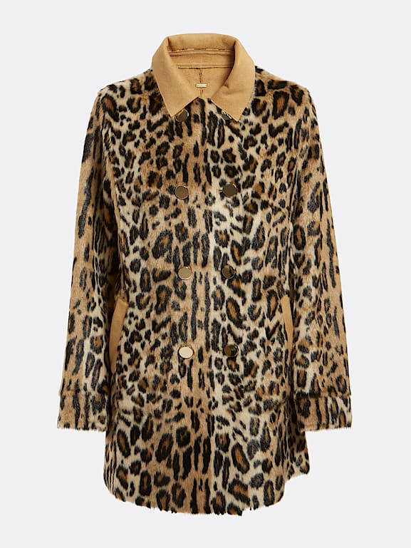 Reversible faux suede leopard coat store