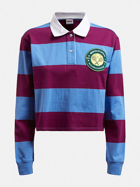 Long sleeve cropped polo shirts online