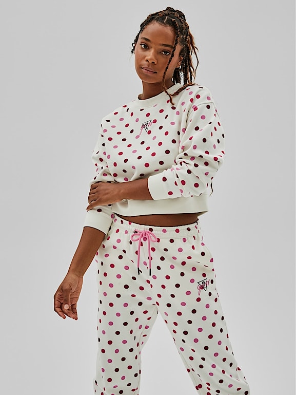 GUESS Originals POLKA DOT PRINT CROP SWEATSHIRT Women
