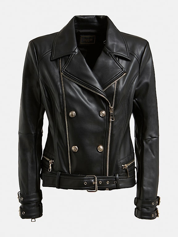 Guess leather jacket myer store