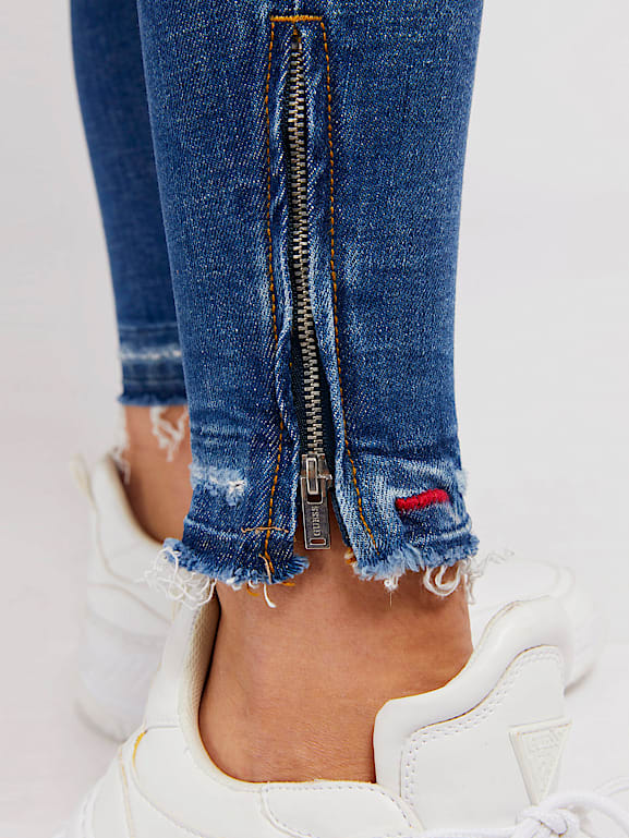 Zipper skinny pants deals