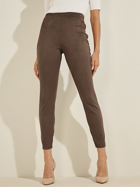 Faux-suede legging