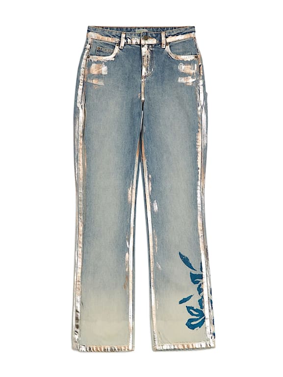 Floral deals denim pants