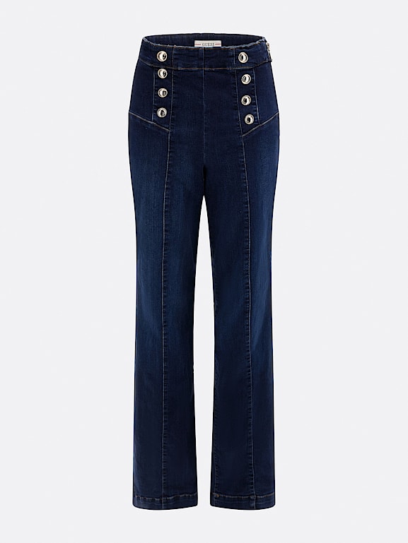 GUESS Vaqueros campana botones visibles Mujer
