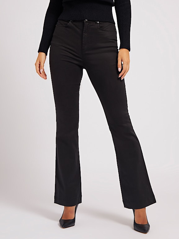 Bershka high waisted flared jeans in black