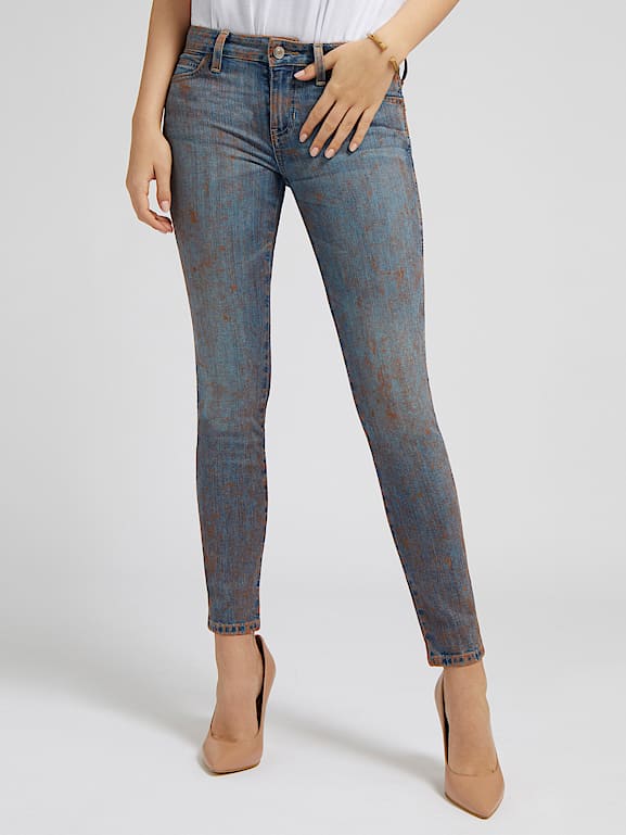 Calças de ganga corte skinny Guess mulher