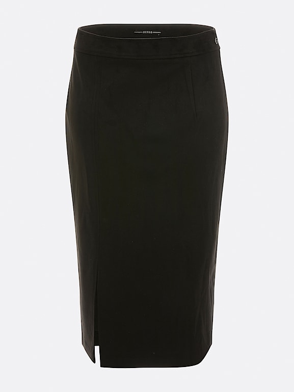 Faux suede skirt black sale