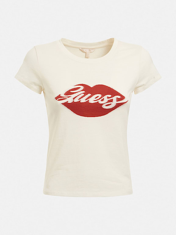 Guess lips hot sale t shirt