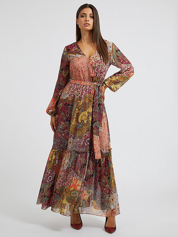 GUESS All over print long dress