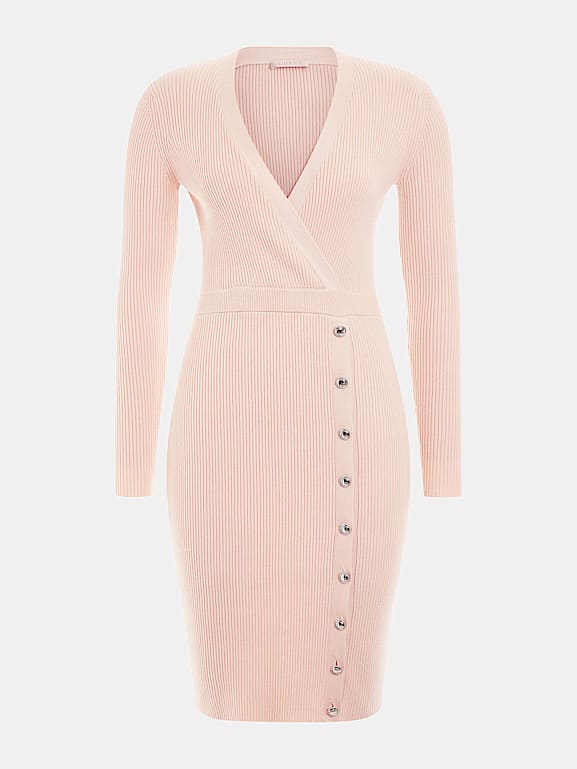 Sweater dress with buttons down the front sales