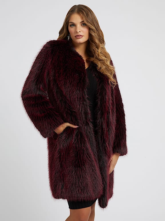 Guess burgundy coat new arrivals