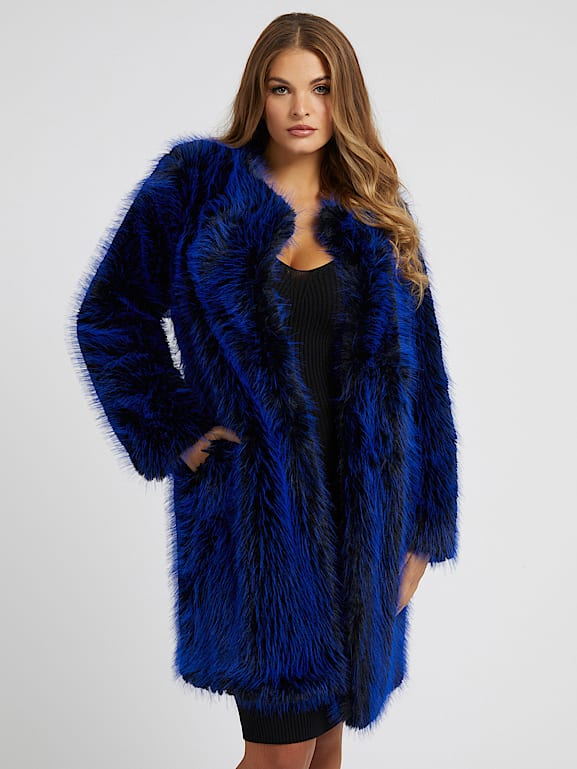 Guess pia faux fur outlet coat