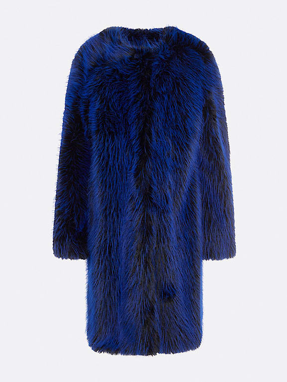 Guess blue fur coat discount