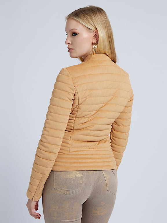 Faux suede puffer jacket outlet