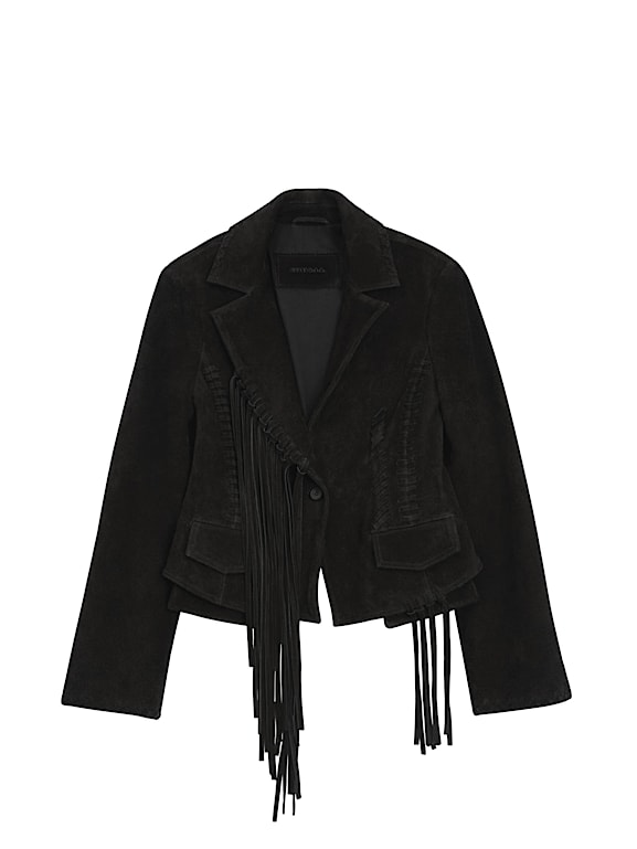 Manteau daim clearance noir femme