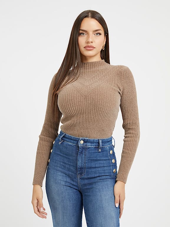 Guess turtleneck crop best sale top