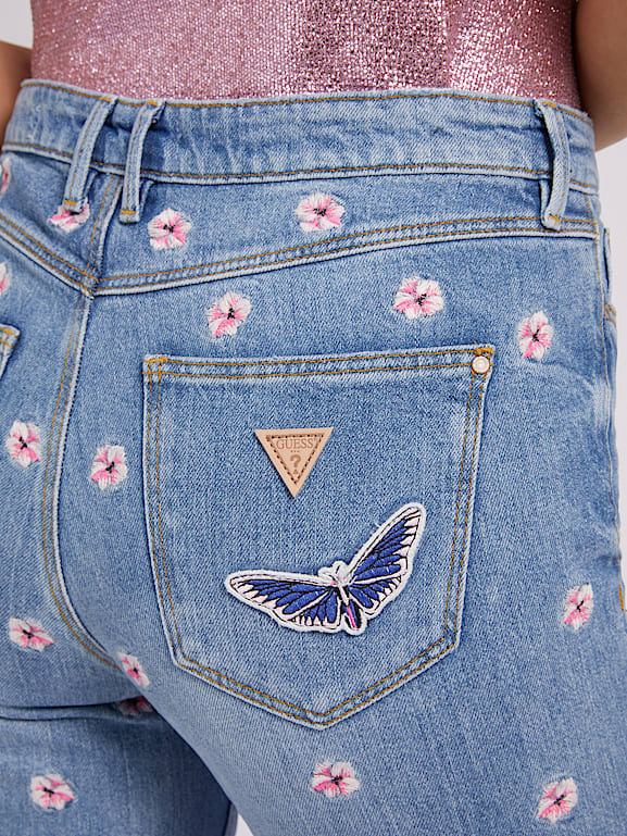 Guess embroidered jeans clearance