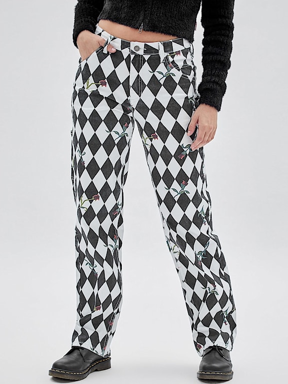 Guess plaid on sale pants