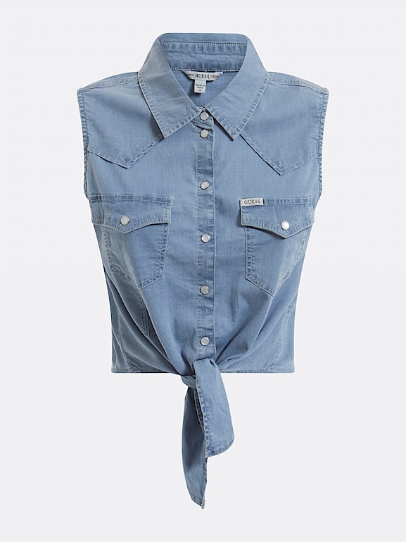 Guess denim crop new arrivals top