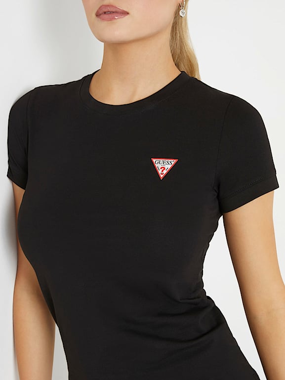 GUESS Small triangle logo stretch t shirt