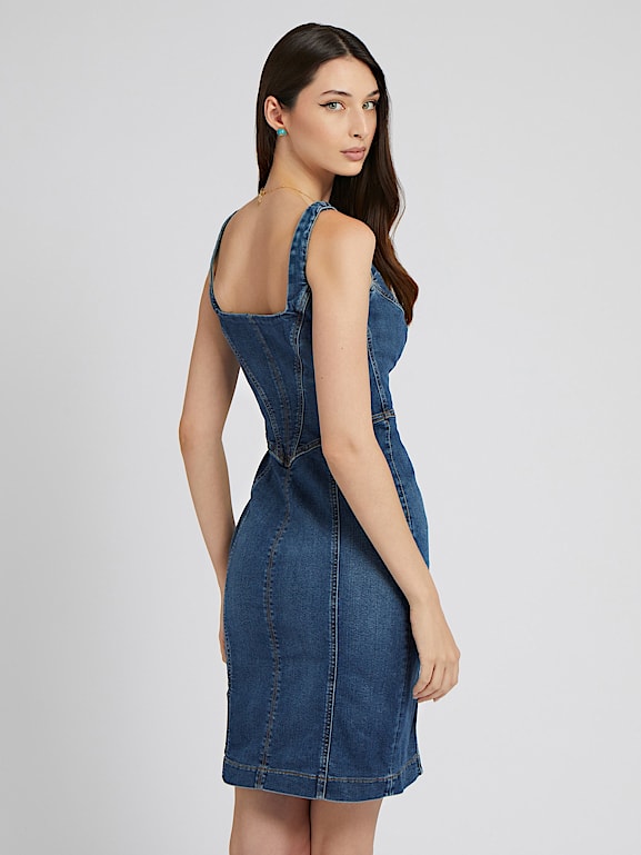 Robe jean fermeture éclair devant online