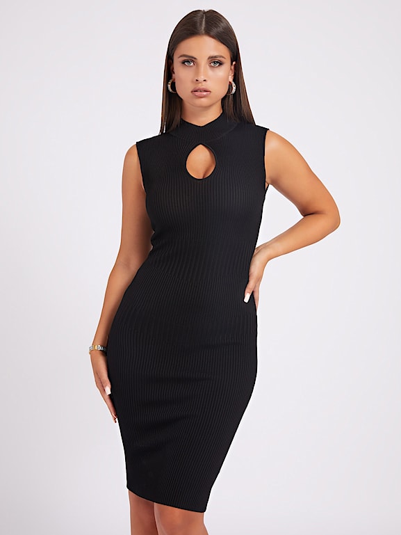Guess black sweater dress hotsell