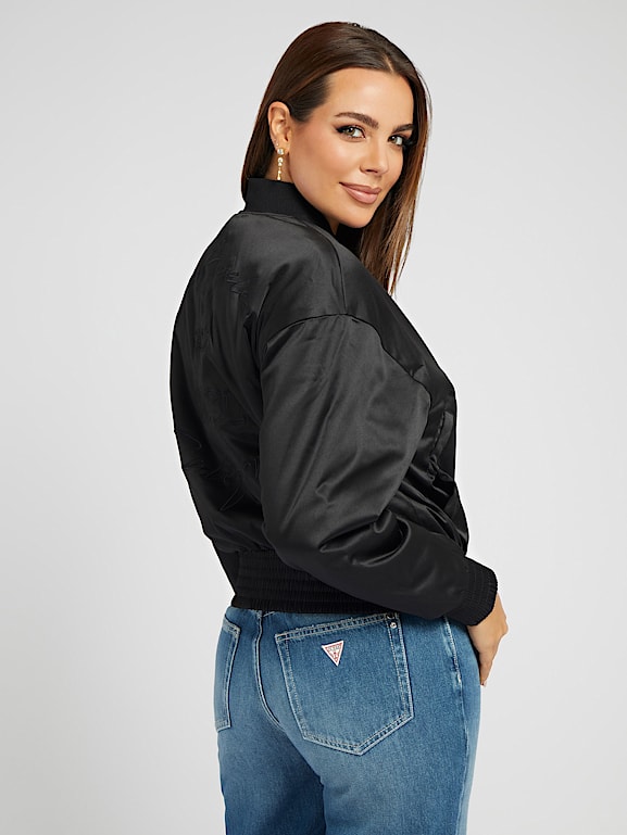 GUESS Satin bomber jacket Women