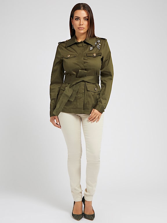 Rhinestones emboidery field jacket Women GUESS Past Collections