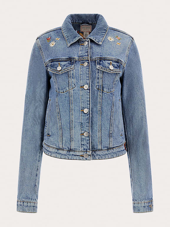 Guess embroidered denim jacket hotsell