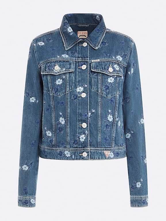 GUESS Floral embroidery denim jacket