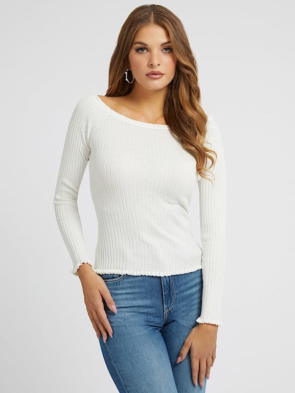 Off shoulder sweater shirt cheap