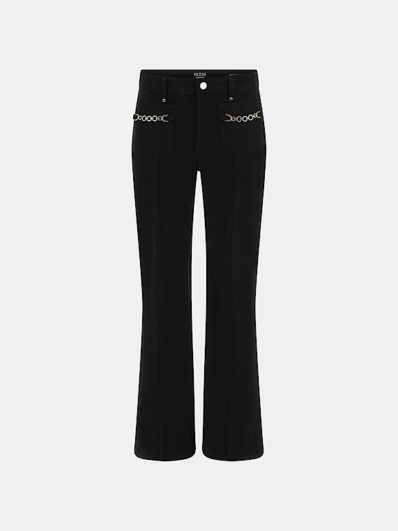 Smythe Mid-rise Bootcut Pants in Black