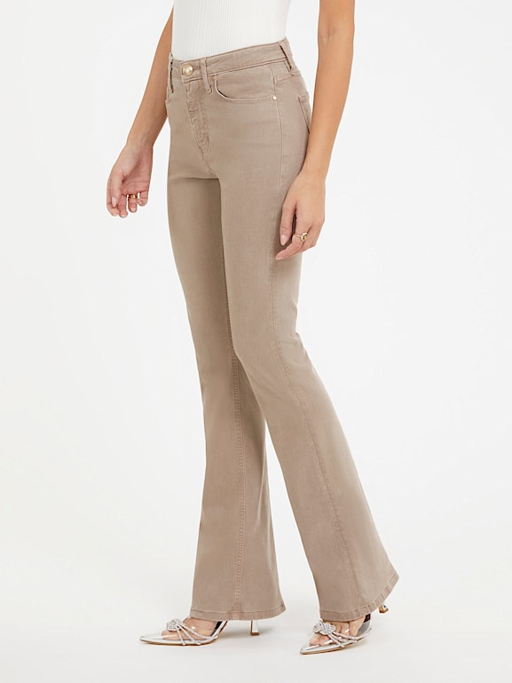 Guess Originals CLAIRE PINTUCK FLARED PANTS - Trousers - honey oat/sand 