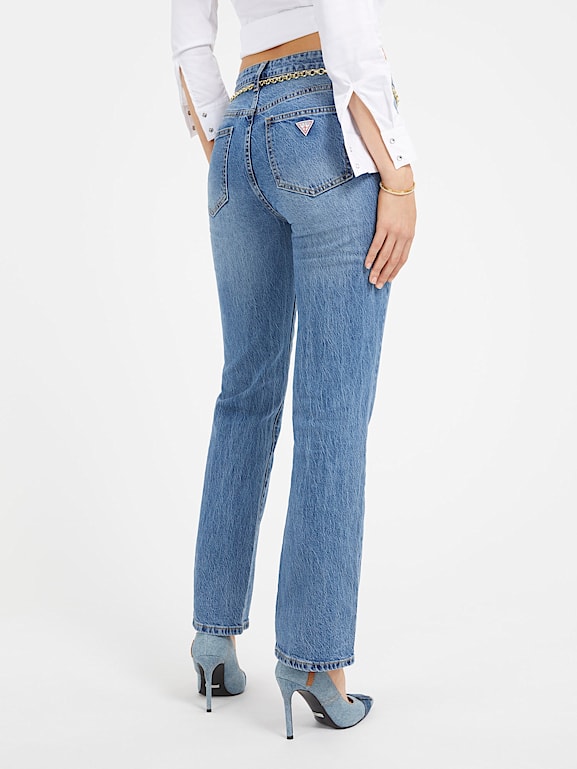 Shop GUESS Online Side Logo Denim Pant