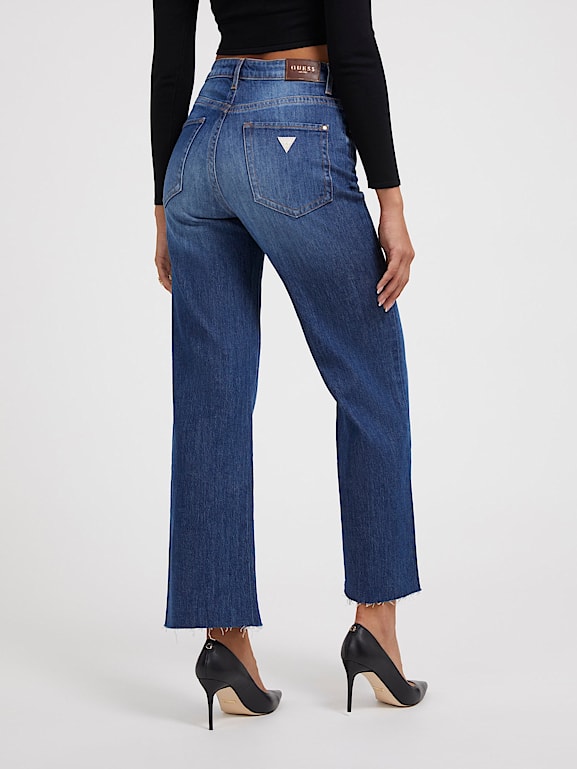 GUESS® High rise wide leg denim pant