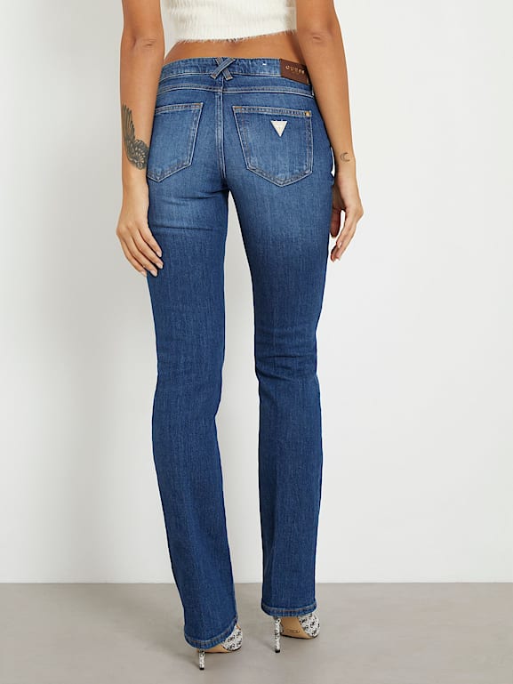 GUESS Du uk bel duz kesim jean pantolon Kad n
